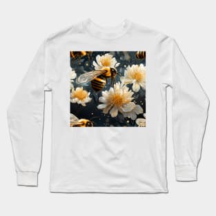 Honeycomb and Bee Pattern 3 Long Sleeve T-Shirt